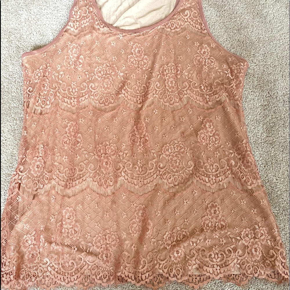 Lace Blush Razor-Back Tank